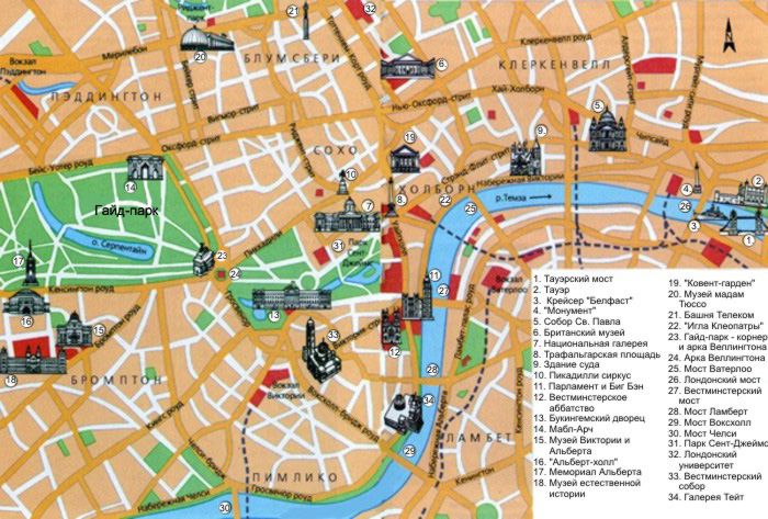  Интерактивная карта центра Лондона